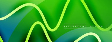 Gölge efektli dalga çizgisi olan soyut gradyan arkaplan. Geometrik bileşim. 3B gölge efektleri ve sıvı eğimleri