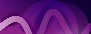 Gölge efektli dalga çizgisi olan soyut gradyan arkaplan. Geometrik bileşim. 3B gölge efektleri ve sıvı eğimleri