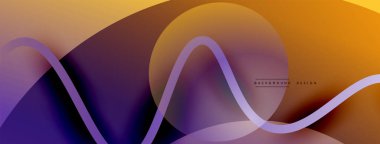 Gölge efektli dalga çizgisi olan soyut gradyan arkaplan. Geometrik bileşim. 3B gölge efektleri ve sıvı eğimleri