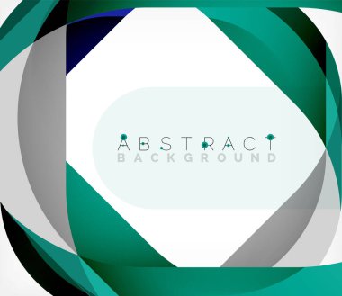 Üst üste binen dalgalarla soyut kare şekil, minimum geometrik arkaplan. Duvar Kağıdı, Sancak, Arkaplan, İniş Sayfası için Vektör İllüstrasyonu