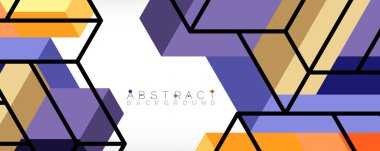 Soyut arkaplan. 3 boyutlu küp, küp elementler ve bloklar. Duvar kağıdı, afiş, arkaplan, iniş sayfası için tekno veya iş konsepti