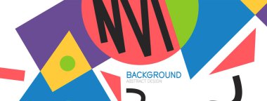 Soyut arkaplan. Bloklar, çizgiler, üçgenler, daireler. Duvar kağıdı, afiş, arkaplan, iniş sayfası için tekno veya iş konsepti