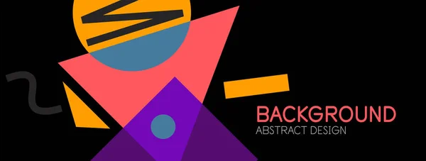 Abstracte achtergrond. Blokken, lijnen, driehoeken, cirkels samenstelling. Techno of business concept voor behang, banner, achtergrond, landing page — Stockvector