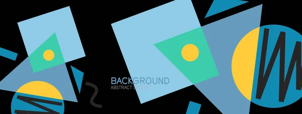 抽象的な背景。ブロック、線、三角形、円の構成。壁紙、バナー、背景、ランディングページのための技術またはビジネスコンセプト — ストックベクタ