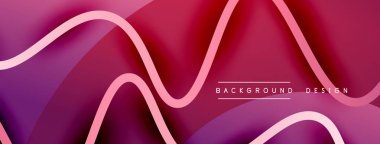 Gölge efektli dalga çizgisi olan soyut gradyan arkaplan. Geometrik bileşim. 3B gölge efektleri ve sıvı eğimleri