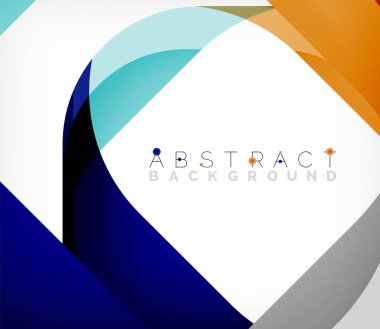 Üst üste binen dalgalarla soyut kare şekil, minimum geometrik arkaplan. Duvar Kağıdı, Sancak, Arkaplan, İniş Sayfası için Vektör İllüstrasyonu