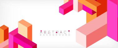 Soyut arkaplan. 3 boyutlu küp, küp elementler ve bloklar. Duvar kağıdı, afiş, arkaplan, iniş sayfası için tekno veya iş konsepti