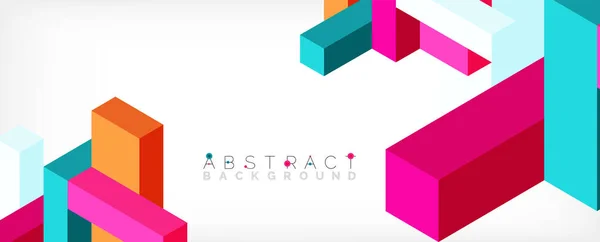 Abstracte achtergrond. 3d blokjes, kubieke elementen en blokken. Techno of business concept voor behang, banner, achtergrond, landing page — Stockvector