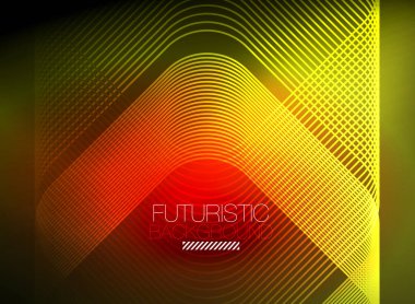 Neon rengi kare çizgileri soyut arkaplan. Parlak sihirli enerji ve hareket konsepti, vektör soyut duvar kağıdı arkaplanı