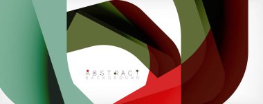 Asgari soyut arkaplan - beyaz üzerine gölge çizgileri ile örtüşen renk şekilleri. Duvar Kağıdı, Sancak, Arkaplan, İniş Sayfası için Vektör İllüstrasyonu