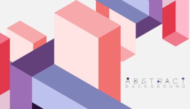 Soyut arkaplan. 3 boyutlu küp, küp elementler ve bloklar. Duvar kağıdı, afiş, arkaplan, iniş sayfası için tekno veya iş konsepti