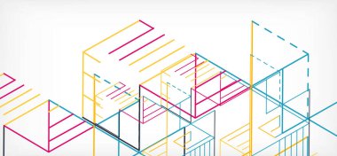 Soyut arkaplan. Beyaz arkaplanda renk çizgileri. Doğrusal soyut kompozisyon. Duvar kağıdı, afiş, arkaplan, iniş sayfası için tekno veya iş konsepti