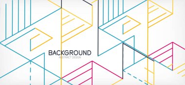 Soyut arkaplan. Beyaz arkaplanda renk çizgileri. Doğrusal soyut kompozisyon. Duvar kağıdı, afiş, arkaplan, iniş sayfası için tekno veya iş konsepti