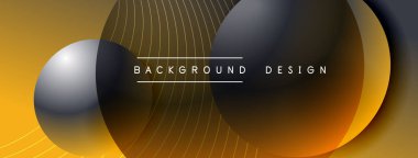 Gölgeli gradyan daireler. Vektör tekno soyut arka plan. Modern üstüste bindirme formları duvar kağıdı arkaplanı, tasarım şablonu