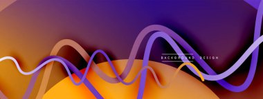 Gölge efektli dalga çizgisi olan soyut gradyan arkaplan. Geometrik bileşim. 3B gölge efektleri ve sıvı eğimleri