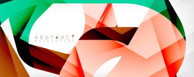 Geometrik soyut arkaplan - beyaz üzerine çok renkli soyut şekiller. Duvar Kağıdı, Sancak, Arkaplan, İniş Sayfası için Vektör İllüstrasyonu