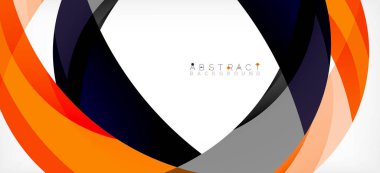 Geometrik soyut arkaplan. Üst üste binen renk şekilleriyle çember oluşturuldu. Duvar Kağıdı, Sancak, Arkaplan, İniş Sayfası için Vektör İllüstrasyonu