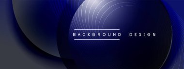 Gölgeli gradyan daireler. Vektör tekno soyut arka plan. Modern üstüste bindirme formları duvar kağıdı arkaplanı, tasarım şablonu