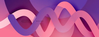 Gölge efektli dalga çizgisi olan soyut gradyan arkaplan. Geometrik bileşim. 3B gölge efektleri ve sıvı eğimleri