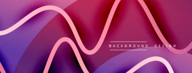 Gölge efektli dalga çizgisi olan soyut gradyan arkaplan. Geometrik bileşim. 3B gölge efektleri ve sıvı eğimleri