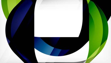 Üst üste binen dalgalarla soyut kare şekil, minimum geometrik arkaplan. Duvar Kağıdı, Sancak, Arkaplan, İniş Sayfası için Vektör İllüstrasyonu