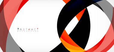 Geometrik soyut arkaplan. Üst üste binen renk şekilleriyle çember oluşturuldu. Duvar Kağıdı, Sancak, Arkaplan, İniş Sayfası için Vektör İllüstrasyonu