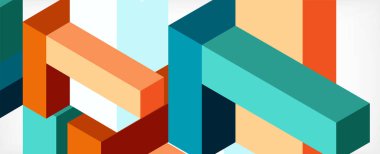 Soyut arkaplan. 3 boyutlu küp, küp elementler ve bloklar. Duvar kağıdı, afiş, arkaplan, iniş sayfası için tekno veya iş konsepti