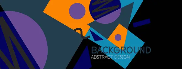 Abstracte achtergrond. Blokken, lijnen, driehoeken, cirkels samenstelling. Techno of business concept voor behang, banner, achtergrond, landing page — Stockvector