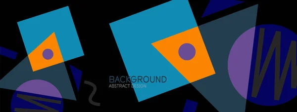 Abstract background. Blocks, lines, triangles, circles composition. Techno or business concept for wallpaper, banner, background, landing page — Stock Vector