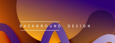 Gölge efektli dalga çizgisi olan soyut gradyan arkaplan. Geometrik bileşim. 3B gölge efektleri ve sıvı eğimleri