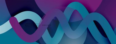 Gölge efektli dalga çizgisi olan soyut gradyan arkaplan. Geometrik bileşim. 3B gölge efektleri ve sıvı eğimleri