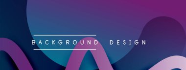 Gölge efektli dalga çizgisi olan soyut gradyan arkaplan. Geometrik bileşim. 3B gölge efektleri ve sıvı eğimleri