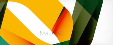 Geometrik soyut arkaplan - beyaz üzerine çok renkli soyut şekiller. Duvar Kağıdı, Sancak, Arkaplan, İniş Sayfası için Vektör İllüstrasyonu