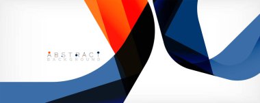 Asgari soyut arkaplan - beyaz üzerine gölge çizgileri ile örtüşen renk şekilleri. Duvar Kağıdı, Sancak, Arkaplan, İniş Sayfası için Vektör İllüstrasyonu