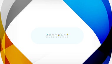 Üst üste binen dalgalarla soyut kare şekil, minimum geometrik arkaplan. Duvar Kağıdı, Sancak, Arkaplan, İniş Sayfası için Vektör İllüstrasyonu