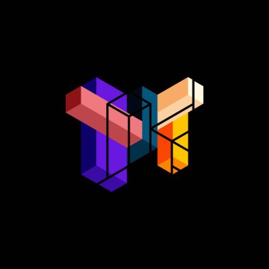 Soyut arkaplan. 3 boyutlu küp, küp elementler ve bloklar. Duvar kağıdı, afiş, arkaplan, iniş sayfası için tekno veya iş konsepti