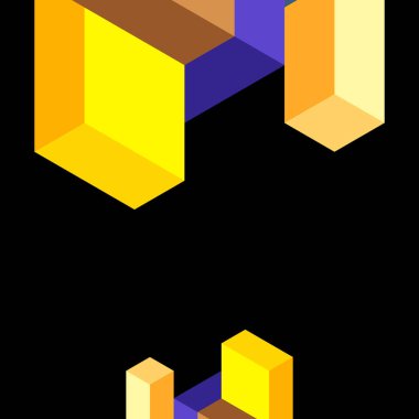 Soyut arkaplan. 3 boyutlu küp, küp elementler ve bloklar. Duvar kağıdı, afiş, arkaplan, iniş sayfası için tekno veya iş konsepti