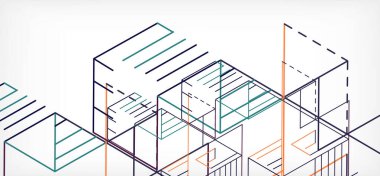 Soyut arkaplan. Beyaz arkaplanda renk çizgileri. Doğrusal soyut kompozisyon. Duvar kağıdı, afiş, arkaplan, iniş sayfası için tekno veya iş konsepti