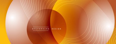 Gölgeli gradyan daireler. Vektör tekno soyut arka plan. Modern üstüste bindirme formları duvar kağıdı arkaplanı, tasarım şablonu