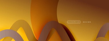 Gölge efektli dalga çizgisi olan soyut gradyan arkaplan. Geometrik bileşim. 3B gölge efektleri ve sıvı eğimleri