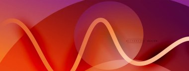 Gölge efektli dalga çizgisi olan soyut gradyan arkaplan. Geometrik bileşim. 3B gölge efektleri ve sıvı eğimleri