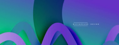 Gölge efektli dalga çizgisi olan soyut gradyan arkaplan. Geometrik bileşim. 3B gölge efektleri ve sıvı eğimleri