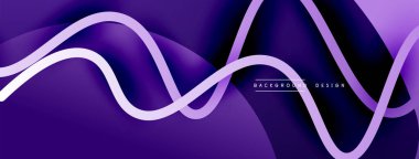 Gölge efektli dalga çizgisi olan soyut gradyan arkaplan. Geometrik bileşim. 3B gölge efektleri ve sıvı eğimleri