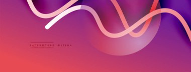 Gölge efektli dalga çizgisi olan soyut gradyan arkaplan. Geometrik bileşim. 3B gölge efektleri ve sıvı eğimleri