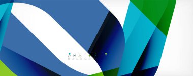 Geometrik soyut arkaplan - beyaz üzerine çok renkli soyut şekiller. Duvar Kağıdı, Sancak, Arkaplan, İniş Sayfası için Vektör İllüstrasyonu