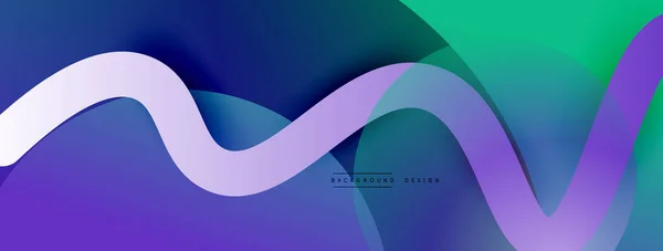 Abstract gradient background with wave line with shadow effect. Geometric composition. 3D shadow effects and fluid gradients — Stock Vector