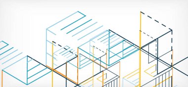 Soyut arkaplan. Beyaz arkaplanda renk çizgileri. Doğrusal soyut kompozisyon. Duvar kağıdı, afiş, arkaplan, iniş sayfası için tekno veya iş konsepti