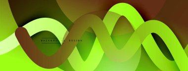 Gölge efektli dalga çizgisi olan soyut gradyan arkaplan. Geometrik bileşim. 3B gölge efektleri ve sıvı eğimleri