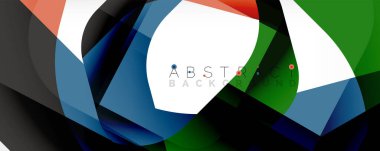 Asgari soyut arkaplan - beyaz üzerine gölge çizgileri ile örtüşen renk şekilleri. Duvar Kağıdı, Sancak, Arkaplan, İniş Sayfası için Vektör İllüstrasyonu