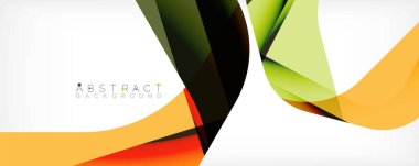 Asgari soyut arkaplan - beyaz üzerine gölge çizgileri ile örtüşen renk şekilleri. Duvar Kağıdı, Sancak, Arkaplan, İniş Sayfası için Vektör İllüstrasyonu